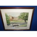 A framed Watercolour, indistinctly signed, ''On the River,