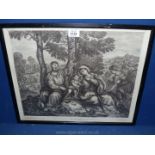 An original early 18th century copper engraving by Cosimo Mogalli after Francesco Petrucci