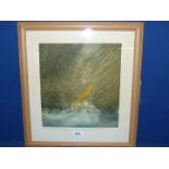 A framed two-plate colour etching by Michael Oelman (born Llandudno 1941) titled 'Sunless Sea',