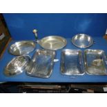 A quantity of silver plated items including entree dishes, etc.