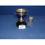 A Birmingham 1924 silver trophy engraved Ann Sayles 13-3-37 on stand,