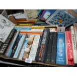 A box of books to include; Alien Abduction Mysteries, The Hereford Bus, Integrative Therapy, etc.