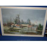 An Oil on board of a view of a large Cotswold farm, signed DUNN.