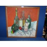 An Oil on board of a still life, signed PB 1968.