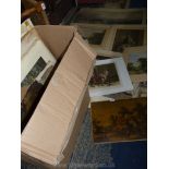 A quantity of unframed prints including Art Union of London 'Harvest in The Highlands',