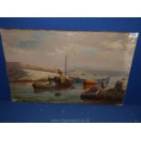 An Oil on French canvas of Egyptian Fishermen, signed Edwin Longsden Long and dated 1889, unframed,