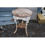 A cast iron pub table.