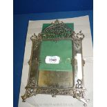 A fragile Filigree Picture Frame with mirrored side panels and original watered silk effect insert,