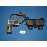 A pair of Carl Zeiss Jena Turita folding pocket binoculars, 8 x 24, with leather strap,