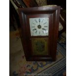 A veneered cased American Wall Clock,