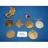 A set of WWI medals: Royal Field Artillery trio of 1914/15 Star,