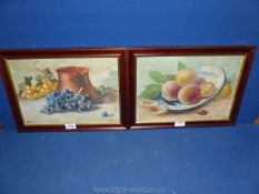 Two framed Oils on canvas depicting still life of fruit, by David John Daniels,