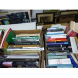 Two boxes of books: Stalin, Leonardo De Vinci, Minerals, Wheal Jane etc.