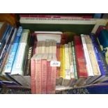 A box of vintage geography and travel books including Ward & Lock Travel Guides,