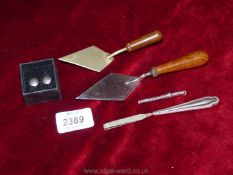 A small quantity of silver items including a pair of Birmingham 1893 silver cufflinks,