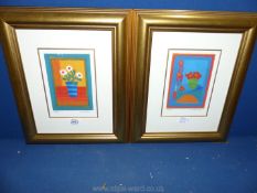 Two framed and mounted limited edition Prints by Lucy Rickets, "Nasturtiums" no.