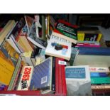 Two boxes of novels, AA Visitors Guides etc.