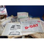 A quantity of newspapers: Festival of Britain, D-Day etc.