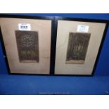 A pair of framed Etchings, La Ste. Chapelle le Reliquaire and La.