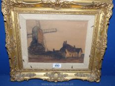 A decorative gilt framed Watercolour ''Windmill at Dusk'', signed lower right Sir George Classen,
