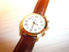 A ''Crane & Viceroy radio controlled 5 ATM'' 38 mm diameter yellow metal cased gent's Wristwatch,