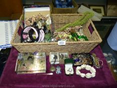 A large quantity of costume jewellery including bead necklaces, brooches, rings, earrings, etc.