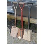 Three shovels.