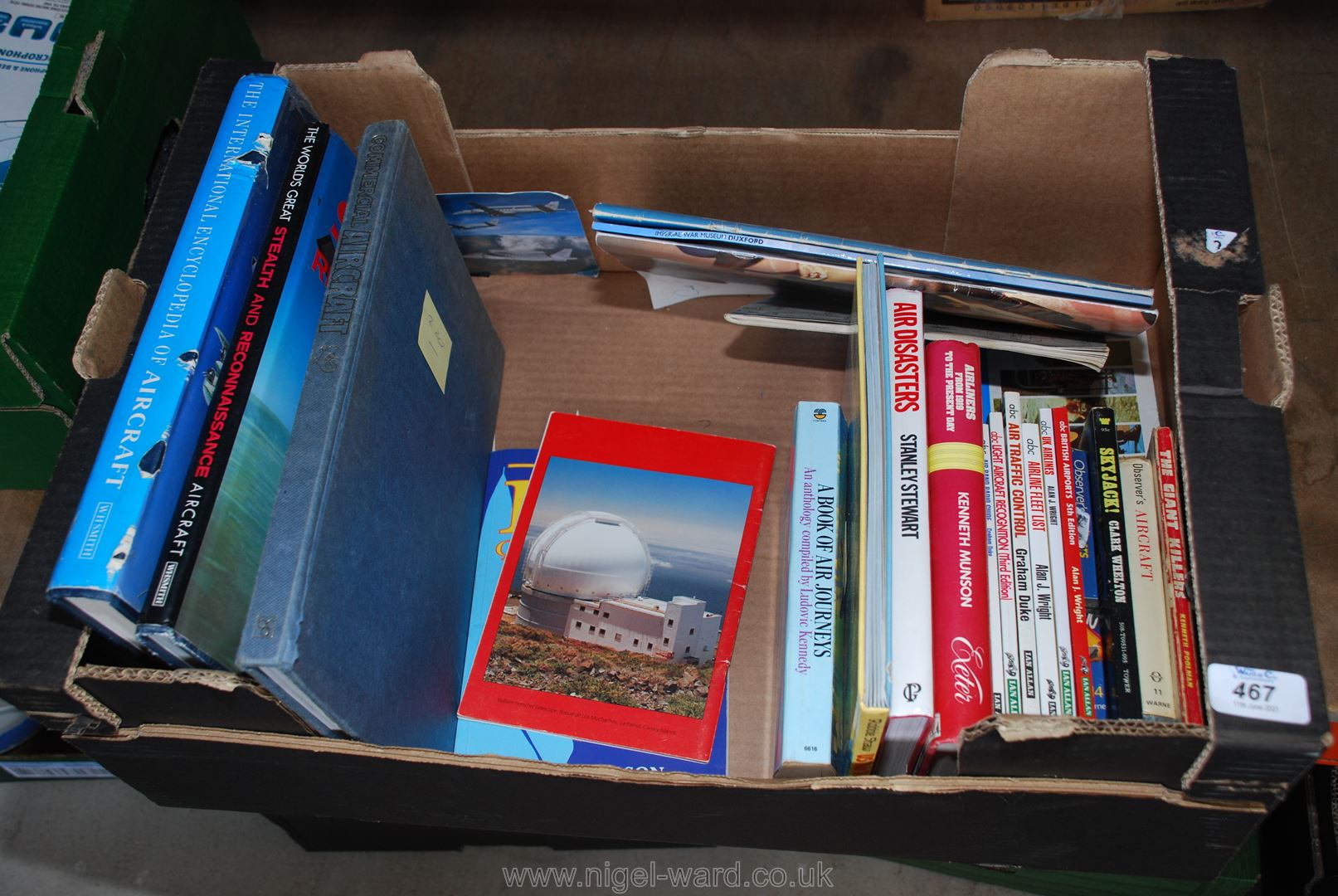 A box of books relating to aircraft, etc.