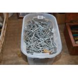 A tub of 4" galvanised nails.