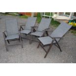 Four plastic and nylon Garden Loungers.