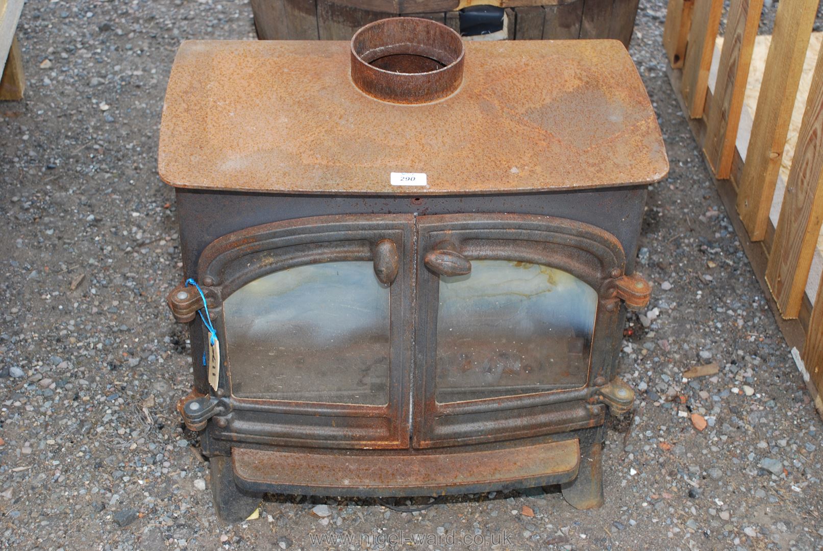 A cast solid fuel fire.