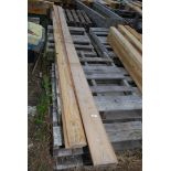 Three lengths of shiplap and two lengths of loglap, up to 156'' long.