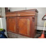 A Mahogany Buffet top with later added storage box.