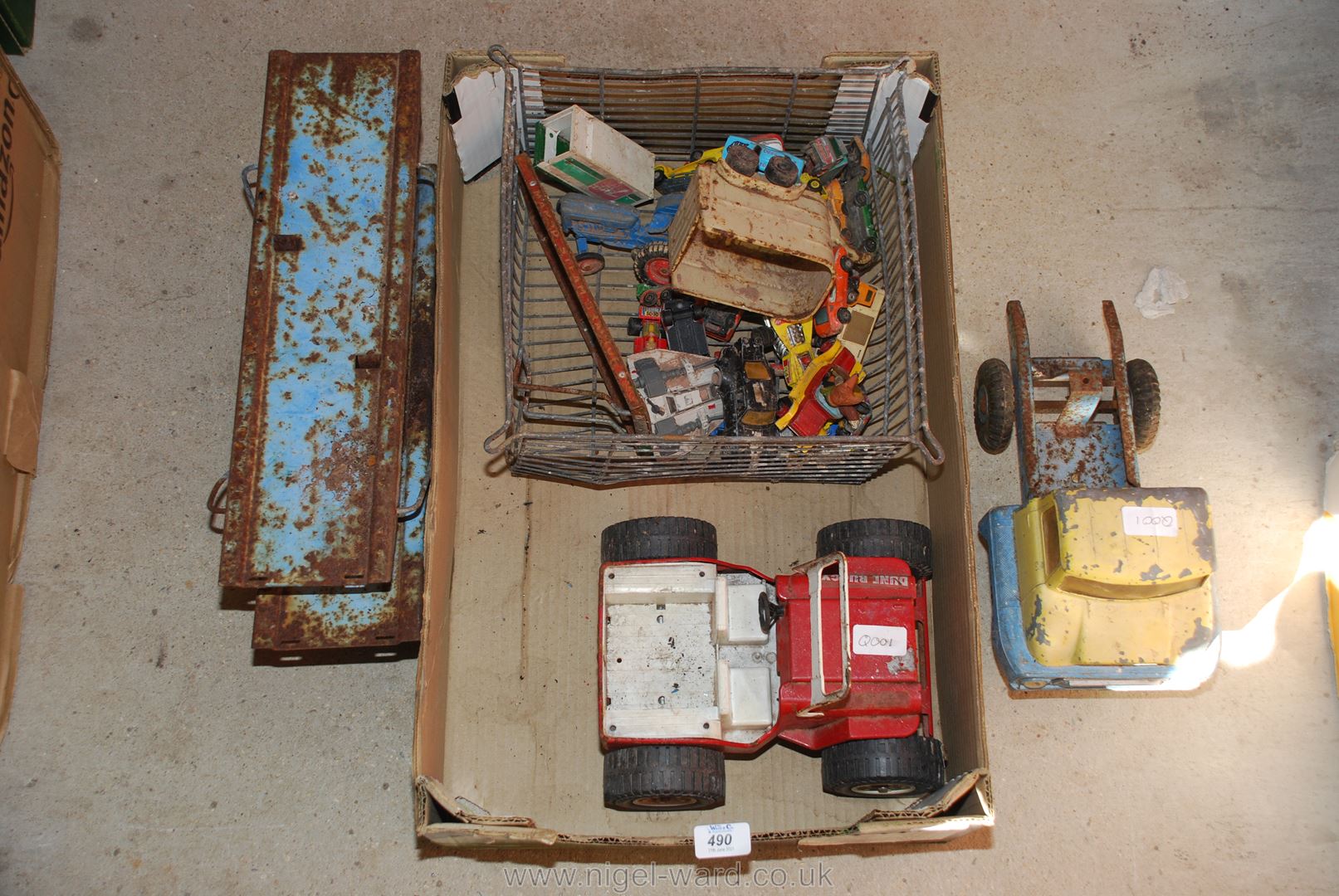 Old Tonka toys and small tin plate toys etc.