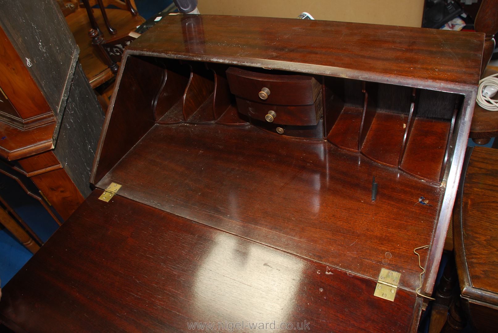 A four drawer writing bureau with fitted interior. - Image 2 of 2