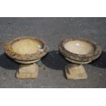 A pair of garden Urns, 22'' diameter x 19'' high.