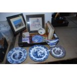 A quantity of polychrome and blue and white china, pictures and books etc.