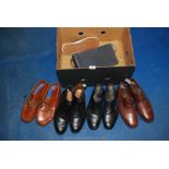 Four pairs of various shoes, size 10 1/2.