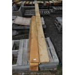 Five lengths of rough sawn timber, 5 1/2'' x 3/4'' x 97'' long plus two 7 1/2'' x 1'' boards,