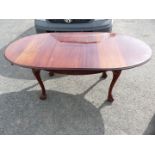 A Victorian mahogany extending dining table, ball and claw feet, 79" x 43" wide.