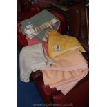 A quantity of merino wool blankets (5) etc.