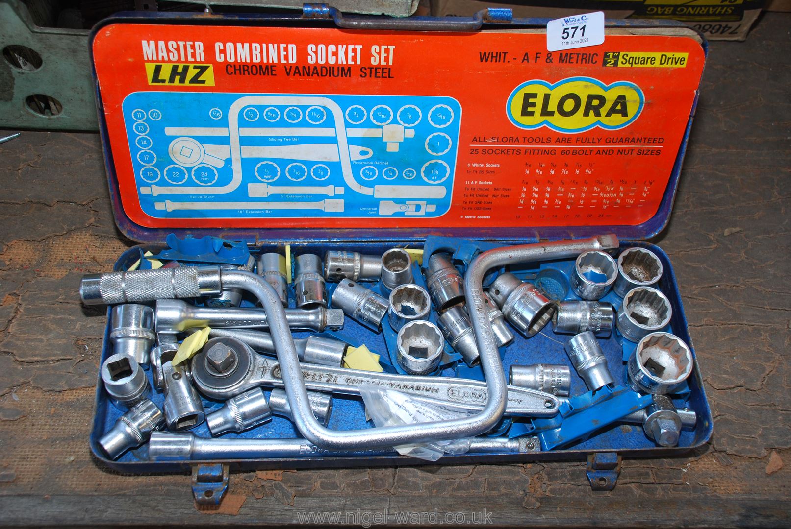 A boxed socket set.