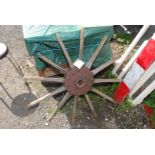 A 12 spoke cart wheel centre.