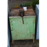 A metal workshop Cabinet and vice.