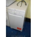 An Indesit slim dishwasher.