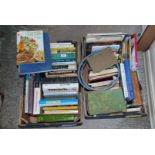 Two boxes of cookery books, novels etc.