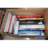 A box of motoring and Formula 1 interest books.