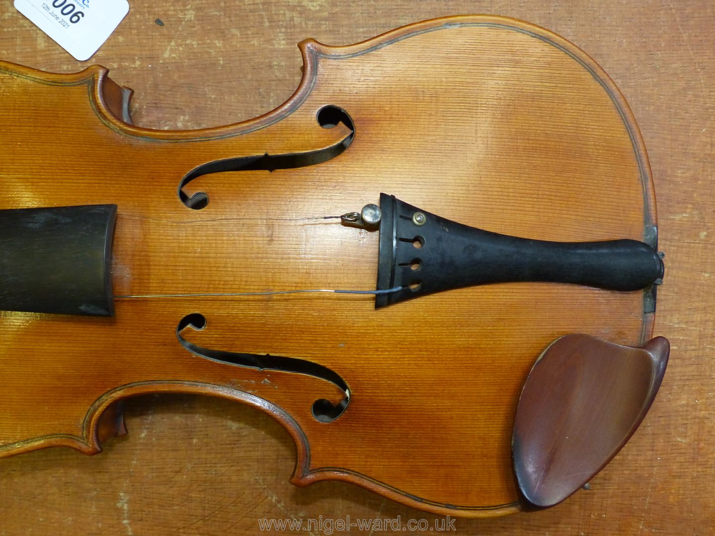 A good 'Tiger striped' Violin with paper label inside 'Sole Agents Hawkes & Son, Denman Street, - Image 31 of 66