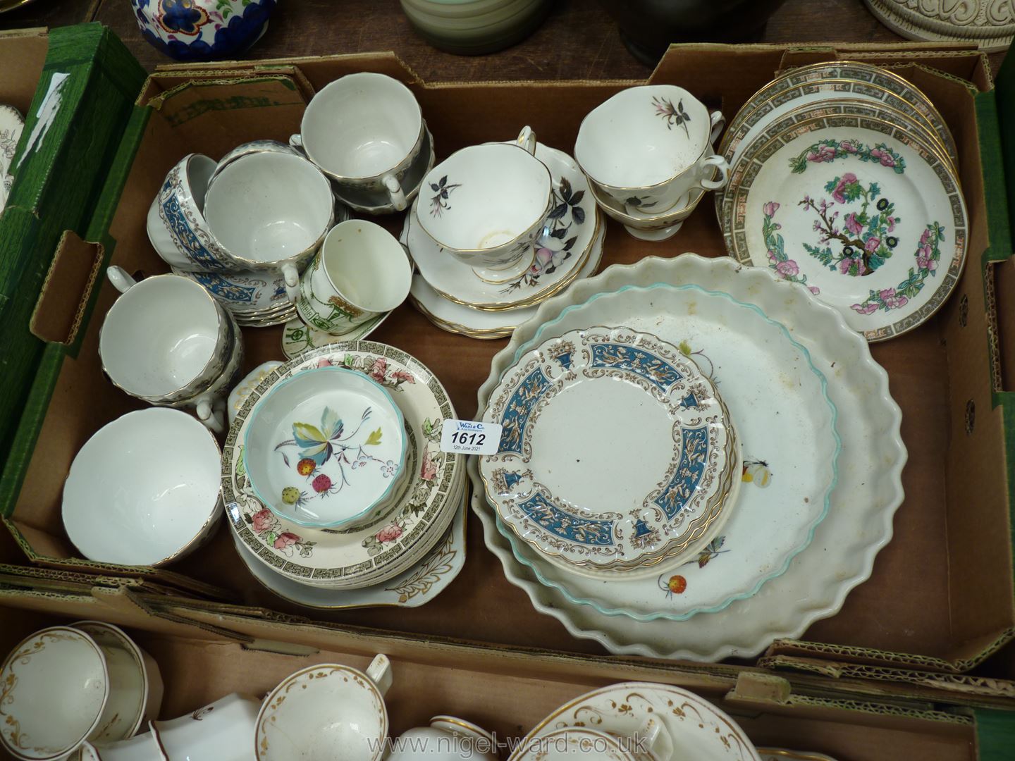 A quantity of china including Portmeirion flan dish,