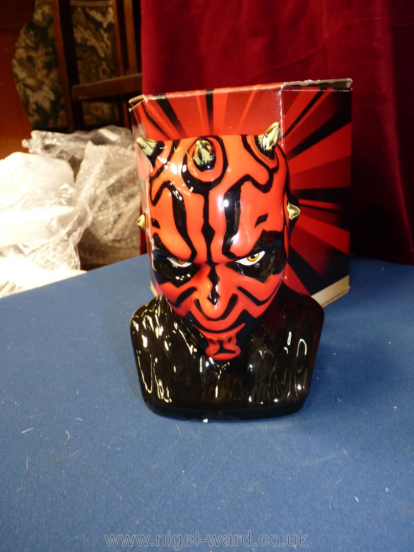 Three boxed ceramic mugs of Star Wars Episode 1 and characters Zargar Bing, R2-D2 and Darth Maul. - Image 2 of 4